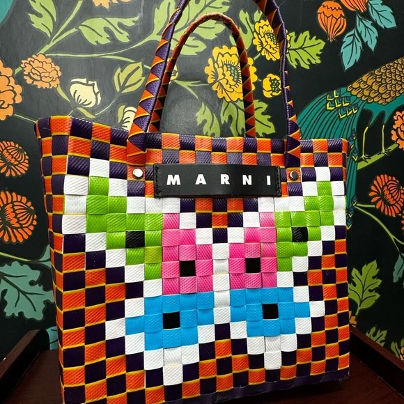 Marni Multicolor Woven Market Tote – Made in Italy - Picture 5 of 12
